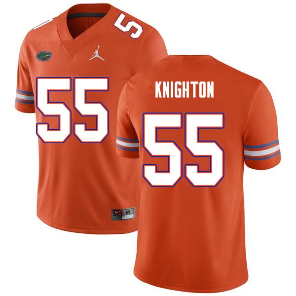 Men #55 Hayden Knighton Florida Gators College Football Jersey Orange